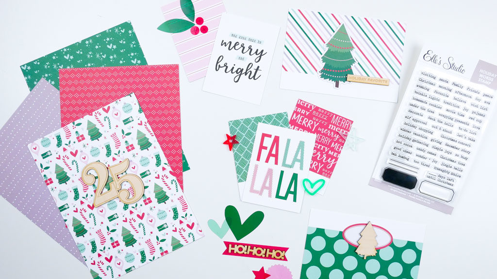 Image showing Christmas themed products from the 2019 Document December kit from Elle's Studio