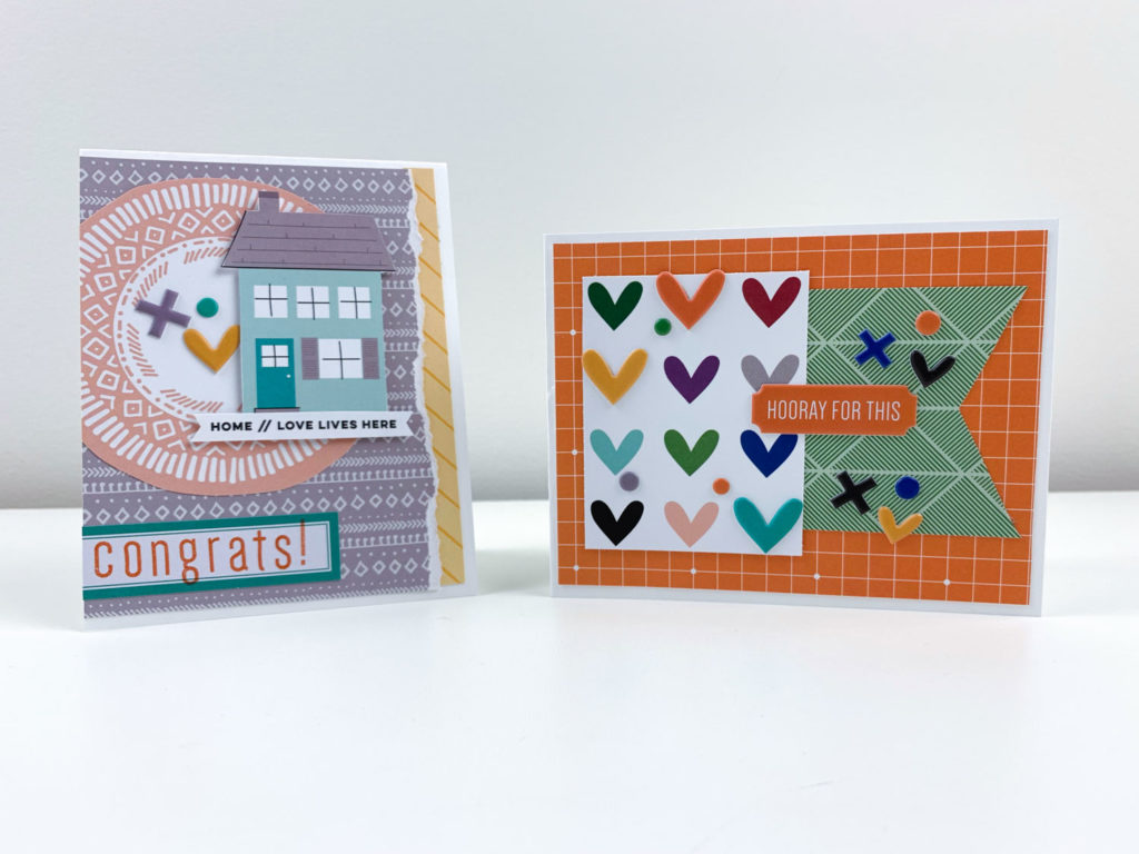two cards created using the Elle's Studio September kit and extras