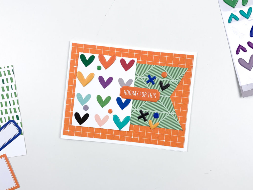 closeup of hooray card